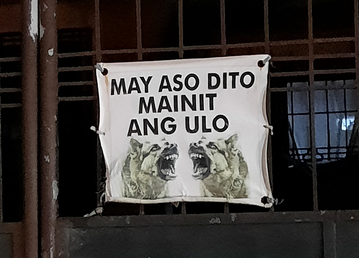 A cool, no-nonsense “Beware of Dog” sign