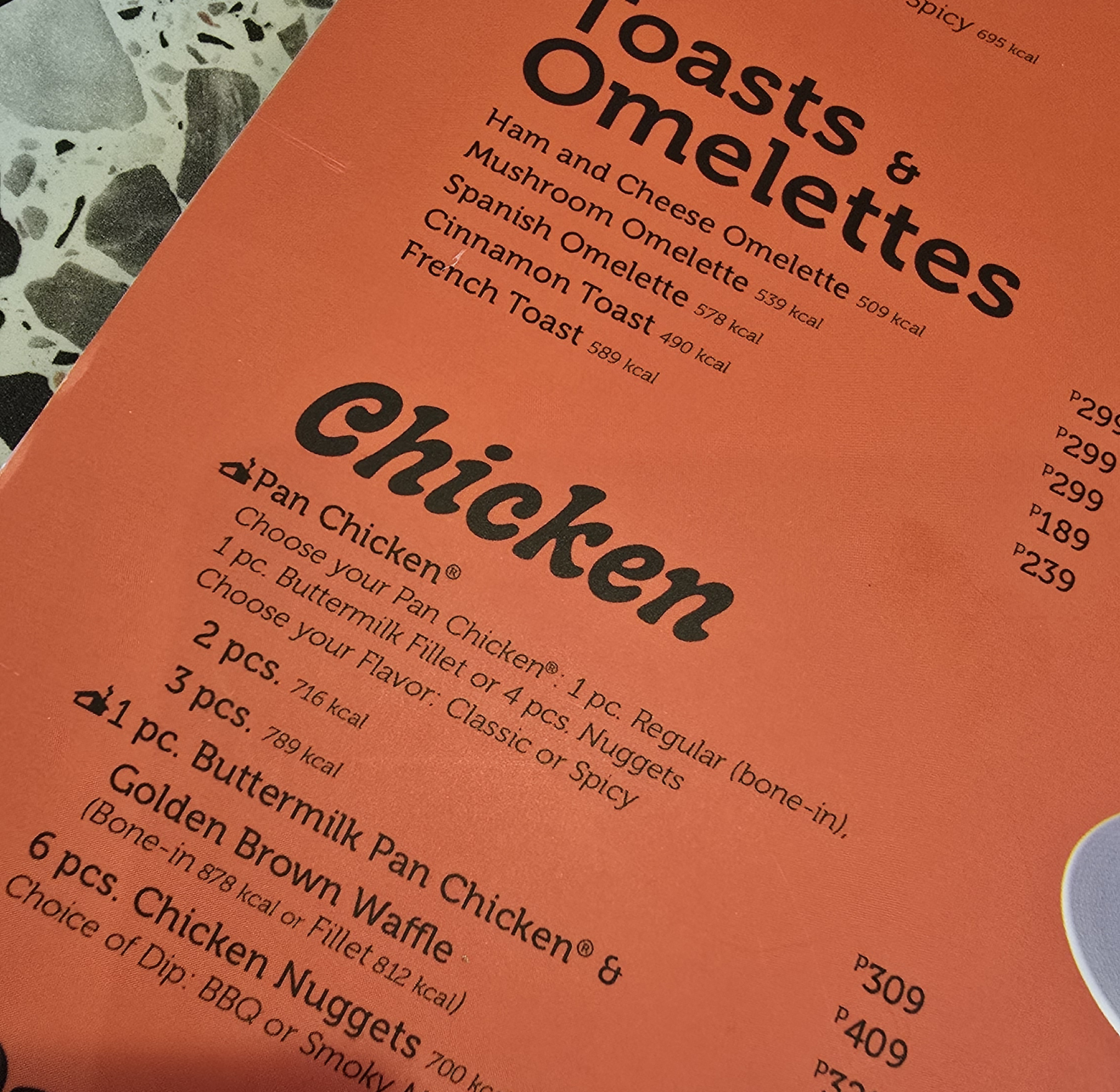 Pancake House calorie counts are now also viewable on their menu